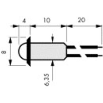 Distrelec Snap-in-LED ø5mm gelb mit Vorwiderstand und Litze 12VDC 25 22 66 Bild 1 / 1